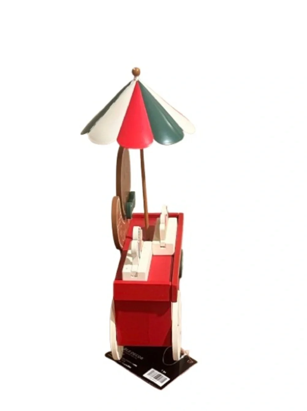 🆕-Festive Gingerbread Man Candy Cart Wooden Christmas Decor.